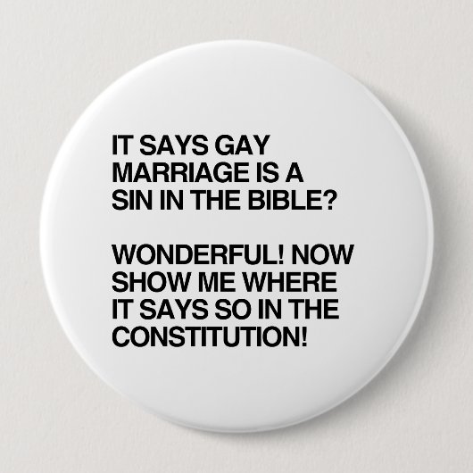 GAY MARRIAGE IS EEN SIN IN DE BIBLE RONDE BUTTON 4,0 CM (Voorkant)