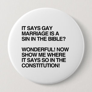 GAY MARRIAGE IS EEN SIN IN DE BIBLE RONDE BUTTON 4,0 CM