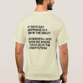 GAY MARRIAGE IS EEN SIN IN DE BIBLE T-SHIRT (Achterkant)