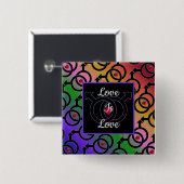 Gay Marriage Love is Love Rainbow Button (Voorkant /achterkant)