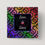 Gay Marriage Love is Love Rainbow Button (Voorkant)