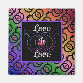 Gay Marriage Love is Love Rainbow Magnet (Voorkant)