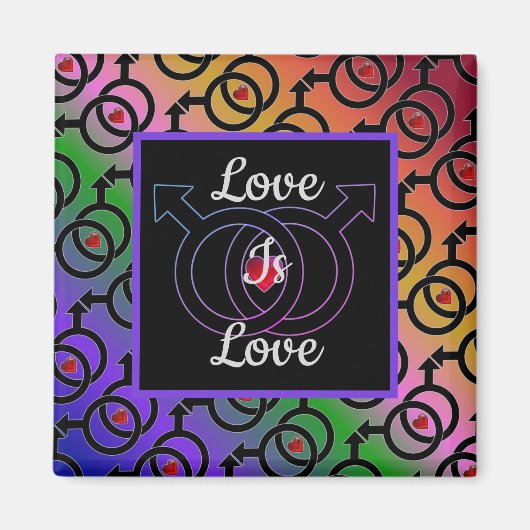 Gay Marriage Love is Love Rainbow Magnet (Voorkant)