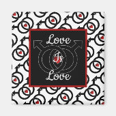 Gay Marriage Love is Love Square Magnet (Voorkant)