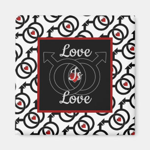 Gay Marriage Love is Love Square Magnet