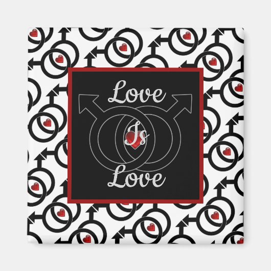 Gay Marriage Love is Love Square Magnet (Voorkant)