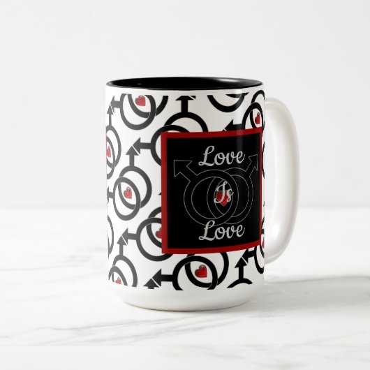 Gay Marriage Personalized Love is Love Coffee Mok (Voorkant rechts)