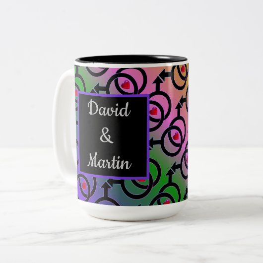 Gay Marriage Personalized Love is Love Rainbow Mok (Voorkant links)