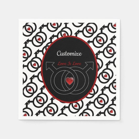 Gay Marriage Specialized White Paper Napkins Servet (Voorkant)