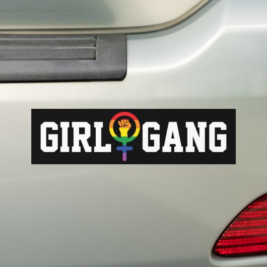Gay Meisje Gang LGBTQIA Bumpersticker (Op auto)