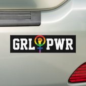 Gay Meisje Macht LGBTQIA Bumpersticker (Op auto)