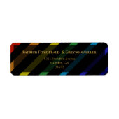 Gay Men Wedding Elegant Rainbow Address Etiket (Voorkant)