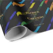 Gay Men Wedding Elegant Rainbow Cadeaupapier (Rol Hoek)