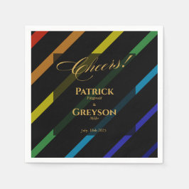 Gay Men Wedding Elegant Rainbow Cocktail Servet