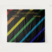 Gay Men Wedding Elegant Rainbow Congratulations Wandkleed (Voorkant (horizontaal))