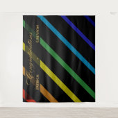 Gay Men Wedding Elegant Rainbow Congratulations Wandkleed (Voorkant)