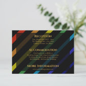 Gay Men Wedding Elegant Rainbow Enclosure Card Informatiekaartje (Staand voorkant)