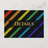 Gay Men Wedding Elegant Rainbow Enclosure Card Informatiekaartje (Achterkant)