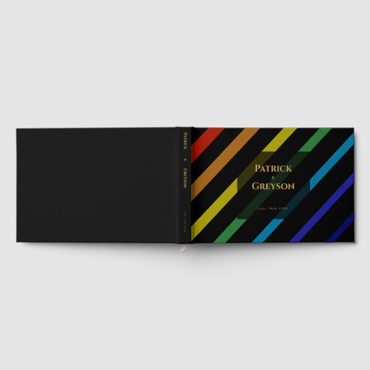 Gay Men Wedding Elegant Rainbow Gastenboek (Volledig)