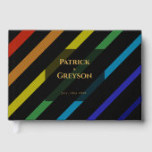 Gay Men Wedding Elegant Rainbow Gastenboek (Voorkant)