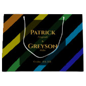 Gay Men Wedding Elegant Rainbow Groot Cadeauzakje (Voorkant)