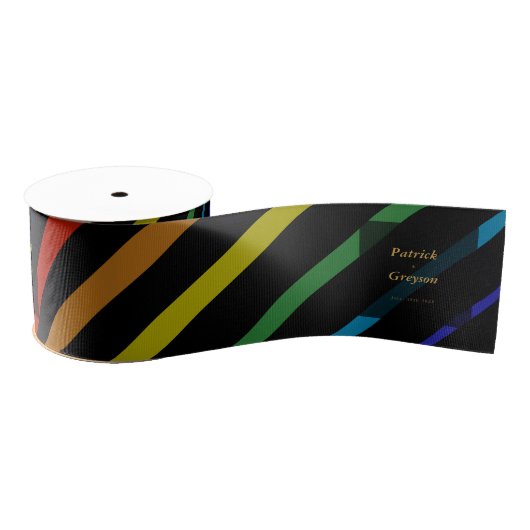 Gay Men Wedding Elegant Rainbow Grosgrain Lint (Spoel)