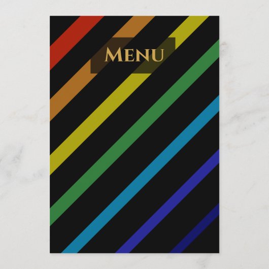 Gay Men Wedding Elegant Rainbow Menu (Achterkant)