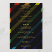 Gay Men Wedding Elegant Rainbow Menu (Voorkant)