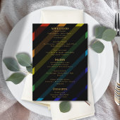 Gay Men Wedding Elegant Rainbow Menu