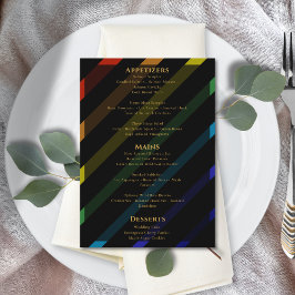 Gay Men Wedding Elegant Rainbow Menu