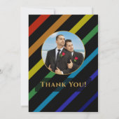 Gay Men Wedding Elegant Rainbow Photo Bedankkaart (Achterkant)