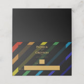 Gay Men Wedding Elegant Rainbow Plaatskaartje (Buitenkant ongevouwen)