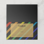 Gay Men Wedding Elegant Rainbow Plaatskaartje (Buitenkant ongevouwen)