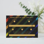 Gay Men Wedding Elegant Rainbow RSVP Kaartje (Staand voorkant)