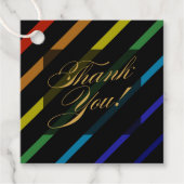 Gay Men Wedding Elegant Rainbow Thank You Bedankjes Labels (Voorkant)