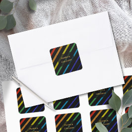 Gay Men Wedding Elegant Rainbow Vierkante Sticker