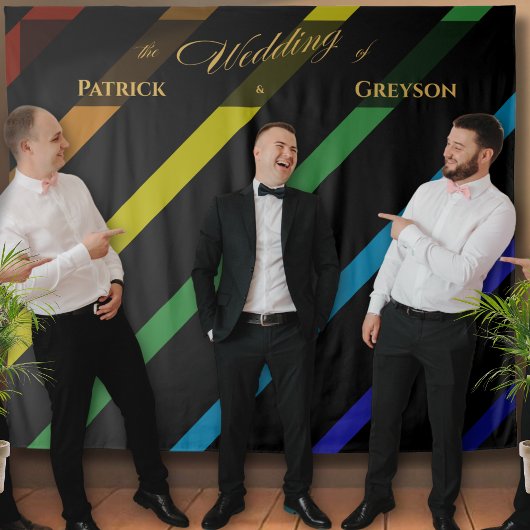 Gay Men Wedding Elegant Rainbow Wandkleed