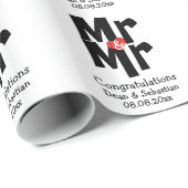 Gay Mr en Mr Bold gepersonaliseerde moderne bruilo Cadeaupapier (Rol Hoek)
