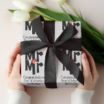 Gay Mr en Mr Bold gepersonaliseerde moderne bruilo Cadeaupapier<br><div class="desc">Mr en Mr Gay Wedding cadeaupapier .. perfect voor de twee bruidegoms .. mister en mister vet lettertype met hartdetail in rood wit en zwart van Ricaso</div>