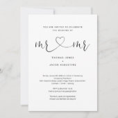 Gay Mr & Mr All in One Wedding Invitation Kaart (Voorkant)