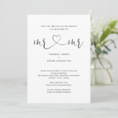 Gay Mr & Mr All in One Wedding Invitation Kaart (Staand voorkant)