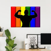 Gay Musculair Pride Poster (Thuiskantoor)