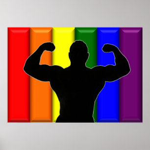 Gay Musculair Pride Poster
