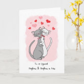 Gay Nephew & Husband Valentijnse Cute Cats Card Kaart (Gele Bloem)
