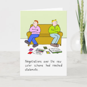 Gay New Home Humor Cartoon Couple Kaart