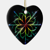 Gay Newly Weds eerste kerstpride Snowflake Keramisch Ornament (Rechts)