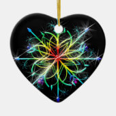Gay Newly Weds eerste kerstpride Snowflake Keramisch Ornament (Voorkant)