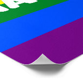 GAY OK Big Text Logo LGBT Gay Pride Rainbow Flag Poster (Hoek)