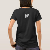 GAY OK Big Text Logo LGBT-ondersteuning zwart-wit T-shirt (Achterkant)