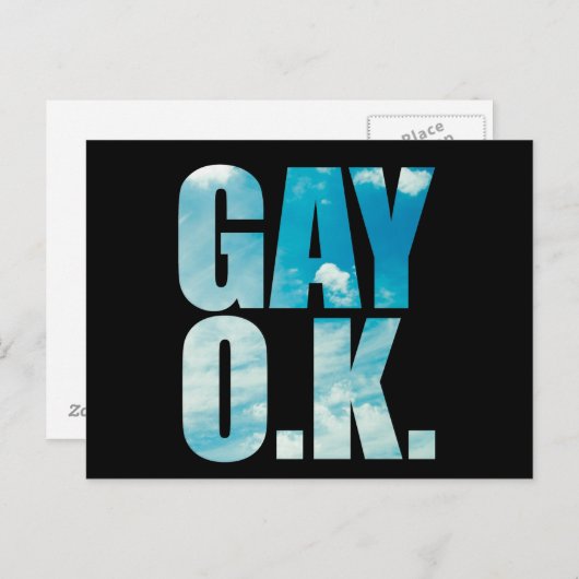 Gay OK Funny Hipster Cloud Text Briefkaart (Voorkant / Achterkant)